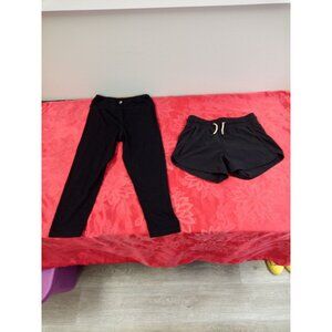 Girls 90 Degree Relaxa Capris Leggings M & Members Mark Active Shorts Size 7/8 2
